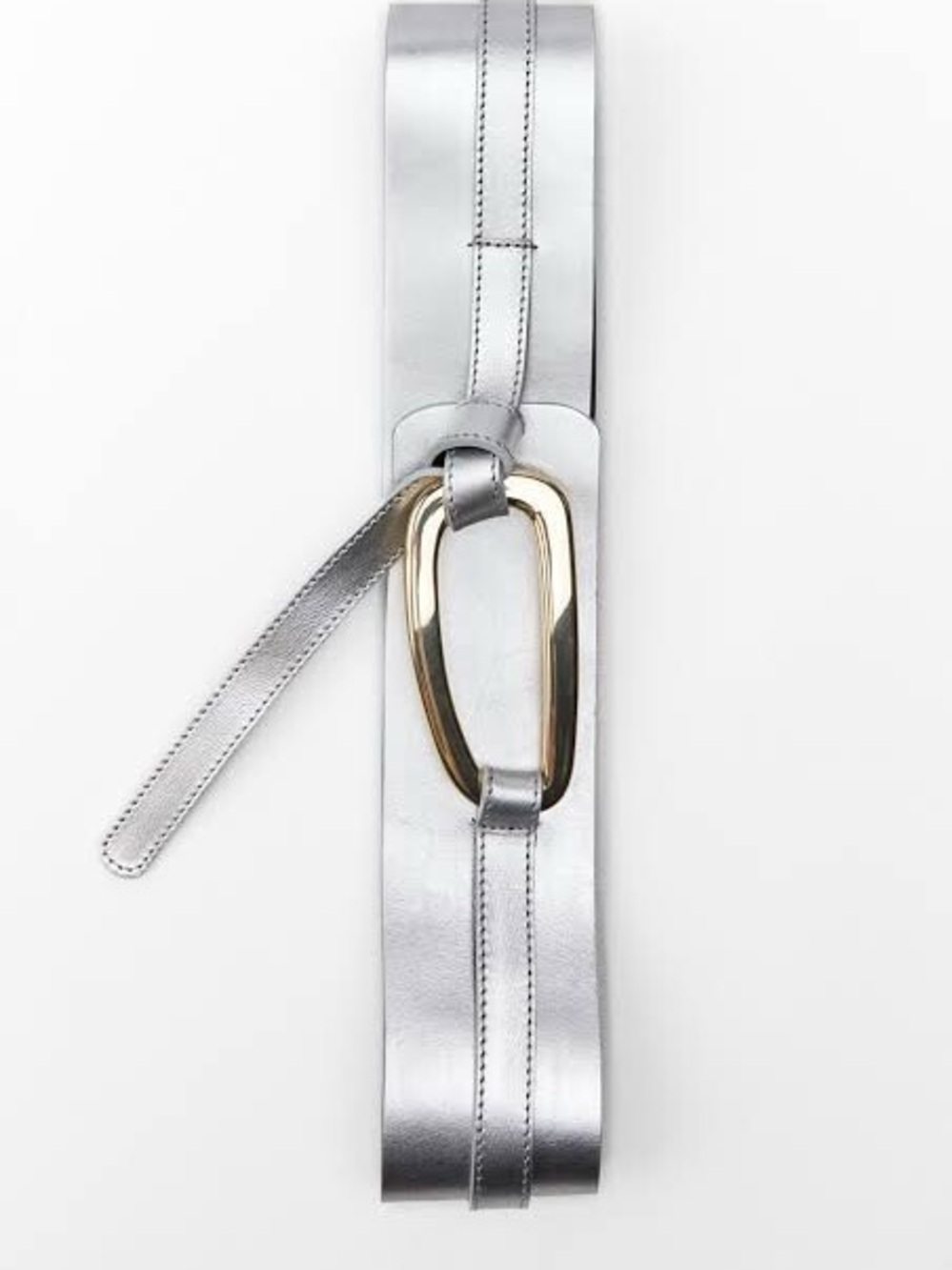 Zara silver and gold leather waist belt